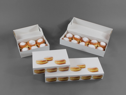Krapfenbox aufklappbar mit Krapfenmotiv