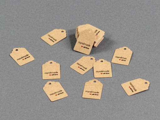 Hand made with love, 3 x 2cm, 100Stk/Pkt