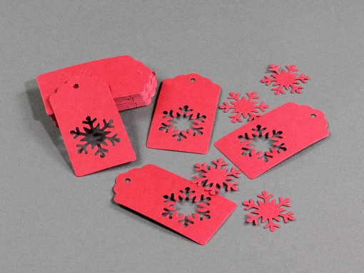 Schneeflocke rot 50Stk/Pkt, 5x9,5cm