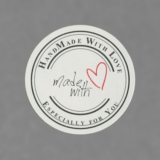 Made with love weiß, DM 3cm, 96 Stk/Pkt