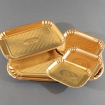 Goldene Pappteller mit Prägedruck